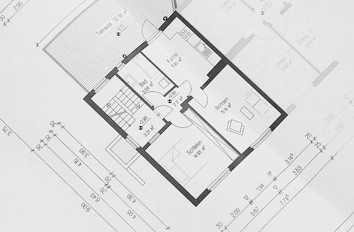 A blueprint for a house living space